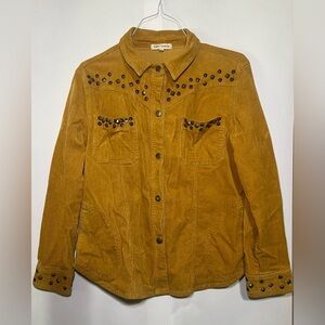 Angel + Premium Corduroy Mustard Yellow Jacket W/ Embellishments Size L